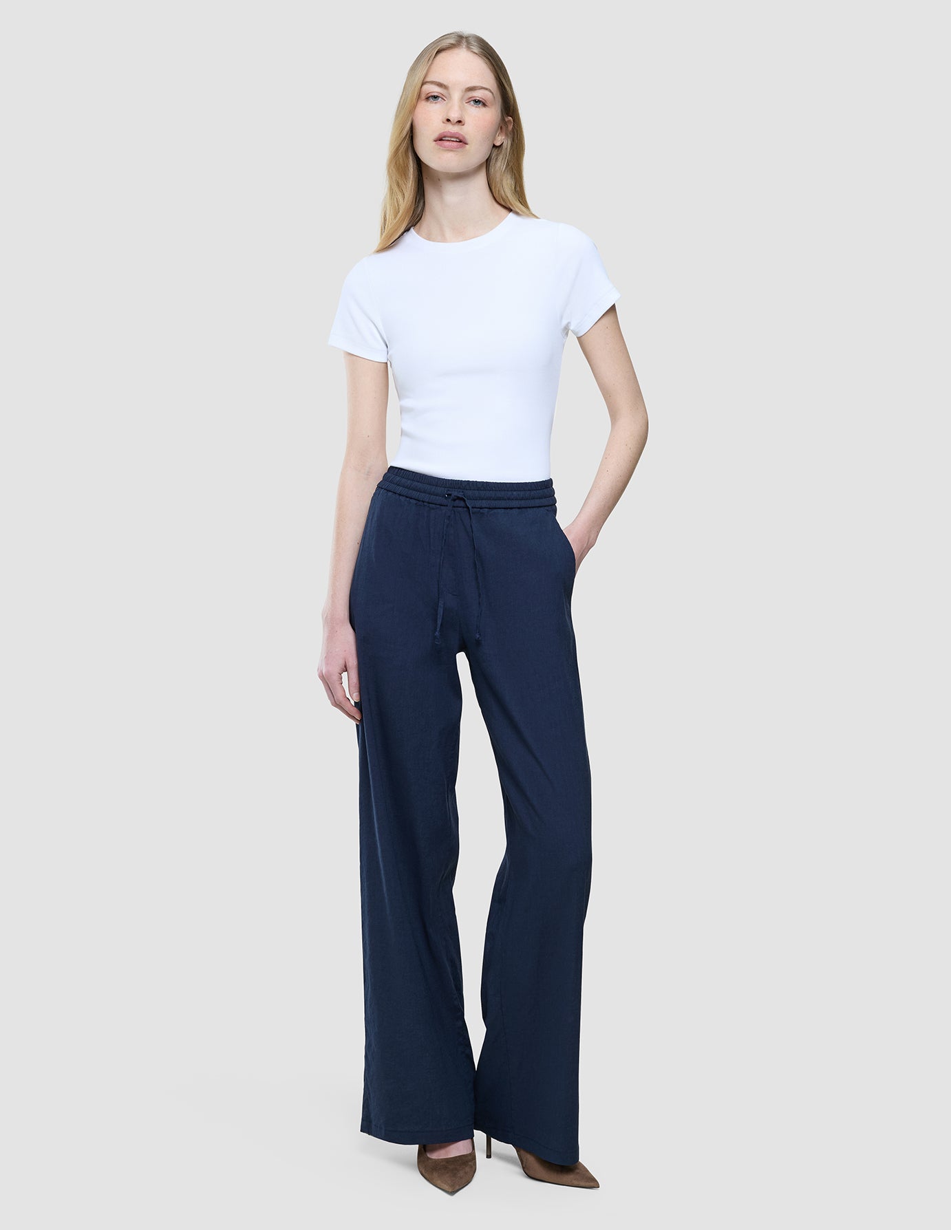 Women Linen Pants Relaxed Night Sky